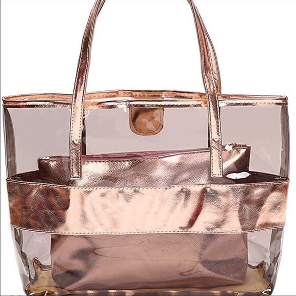 New Semi Clear Stripe Tote Bag Set - Picture 6 of 8